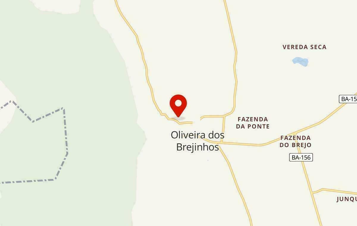 Mapa de Oliveira dos Brejinhos na Bahia