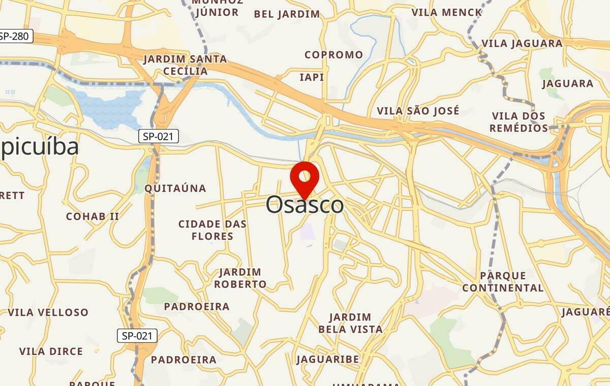 Mapa de Osasco em São Paulo