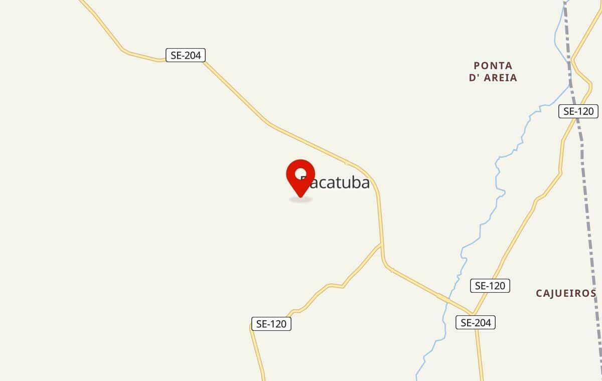 Mapa de Pacatuba em Sergipe