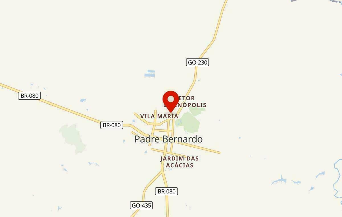 Mapa de Padre Bernardo em Goiás