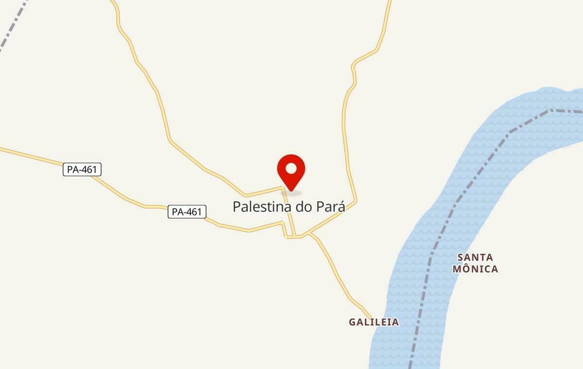 Mapa de Palestina do Pará no Pará