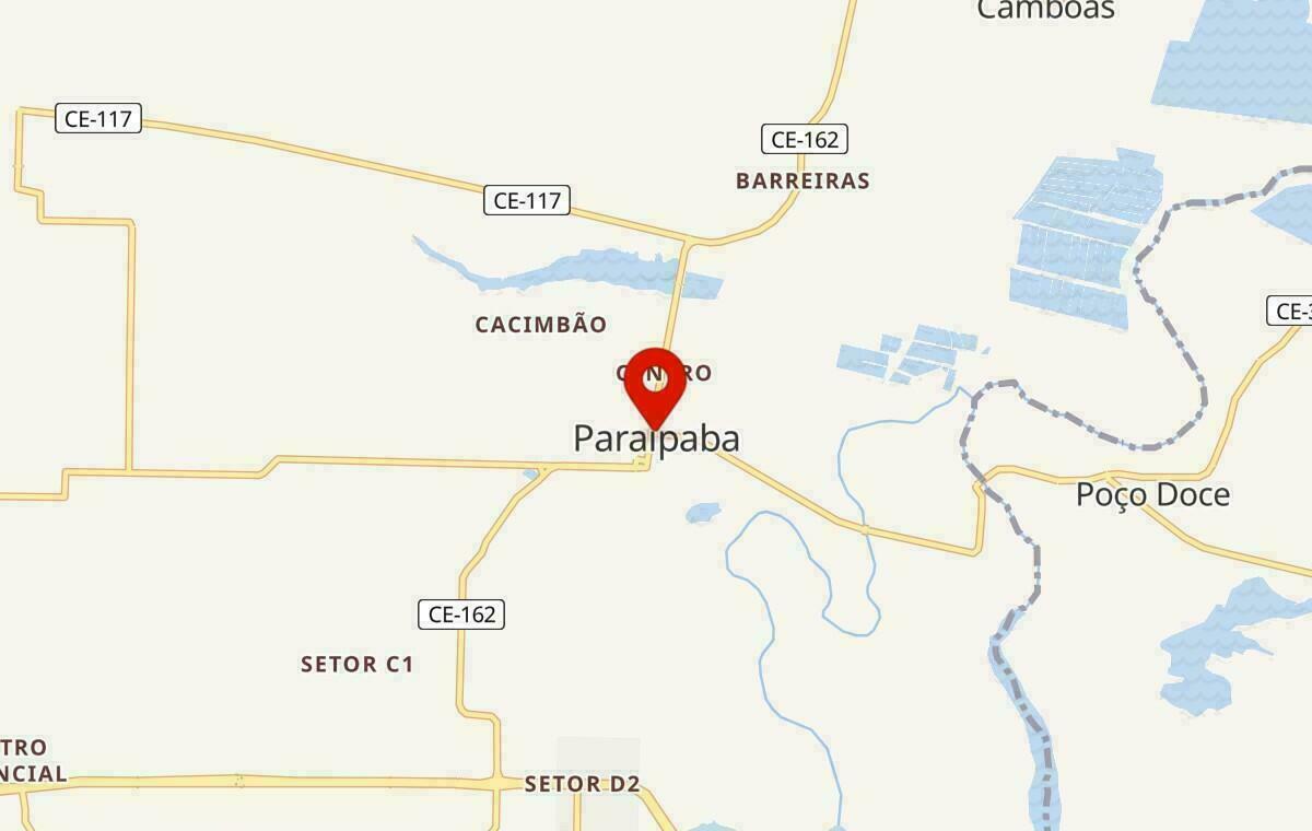 Mapa de Paraipaba no Ceará