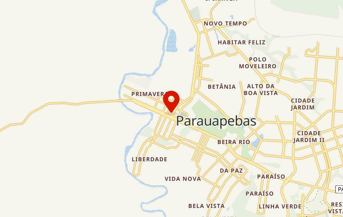 Mapa de Parauapebas no Pará