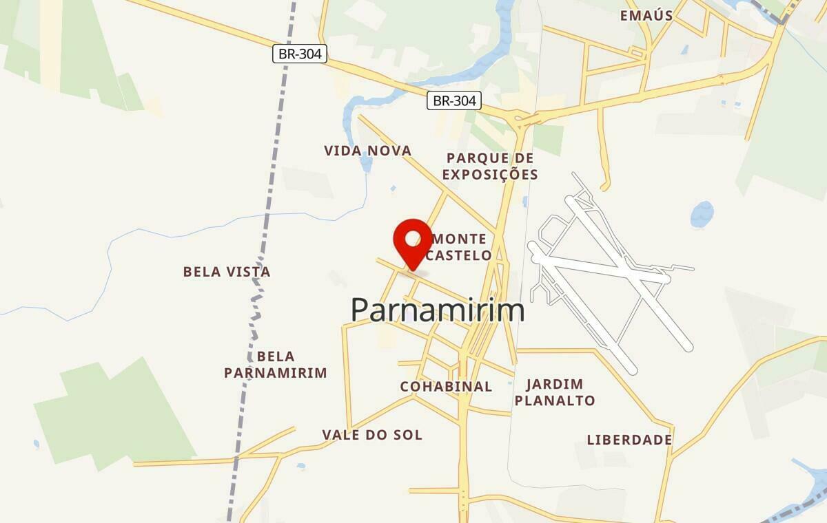 Mapa de Parnamirim no Rio Grande do Norte