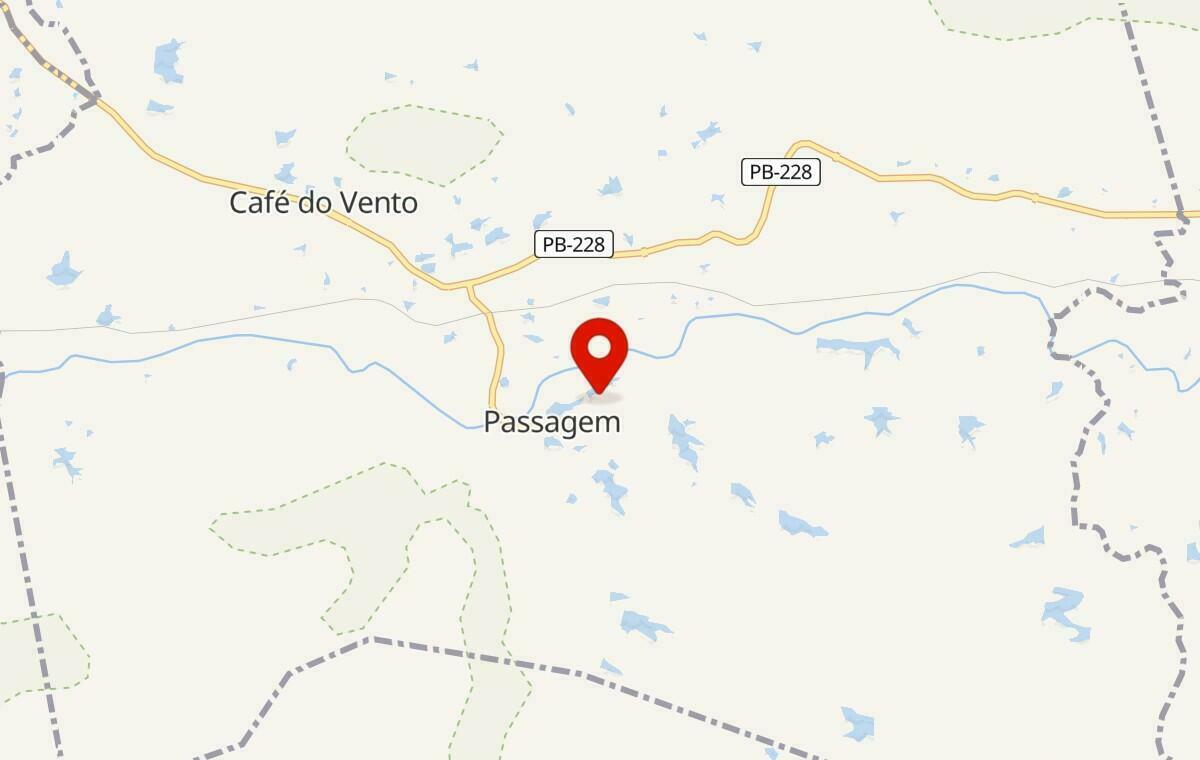 Mapa de Passagem na Paraíba