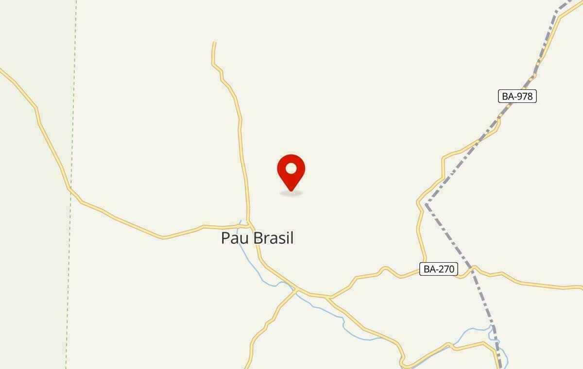 Mapa de Pau Brasil na Bahia