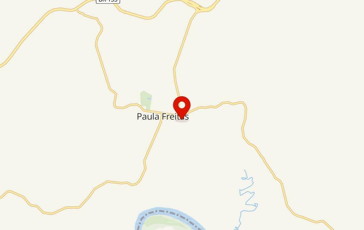 Mapa de Paula Freitas no Paraná