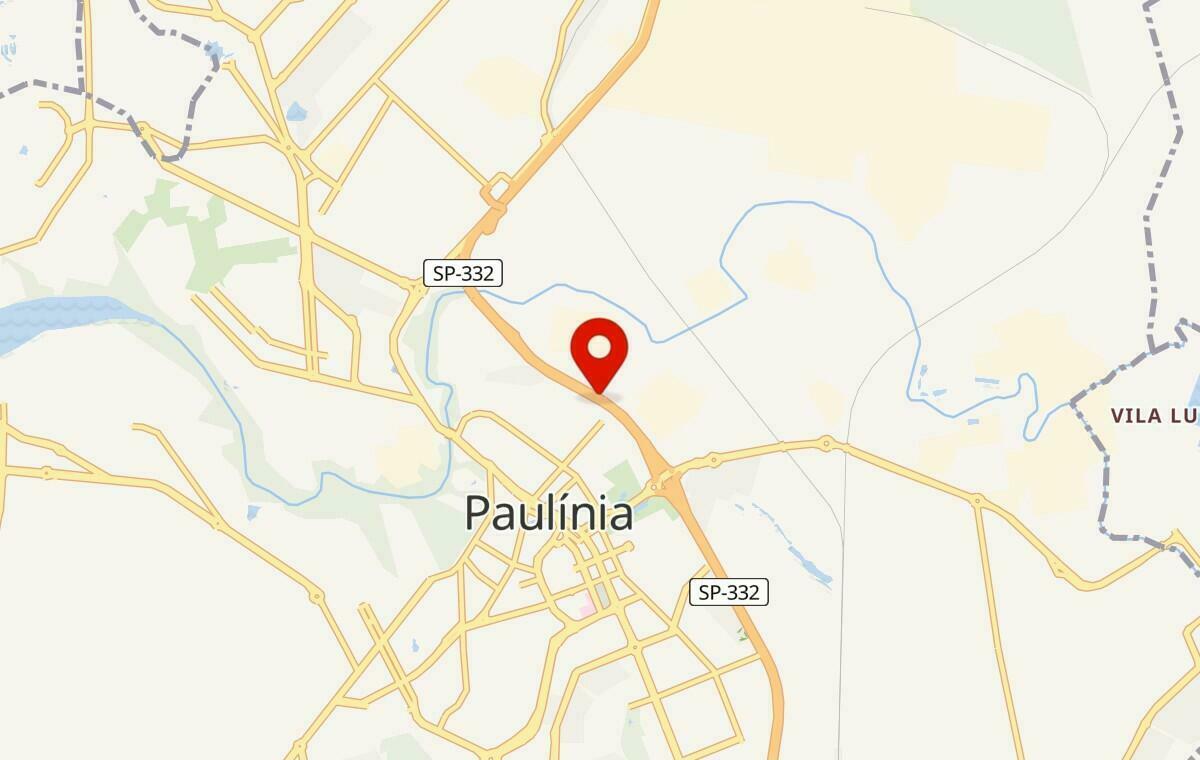 Mapa de Paulínia em São Paulo