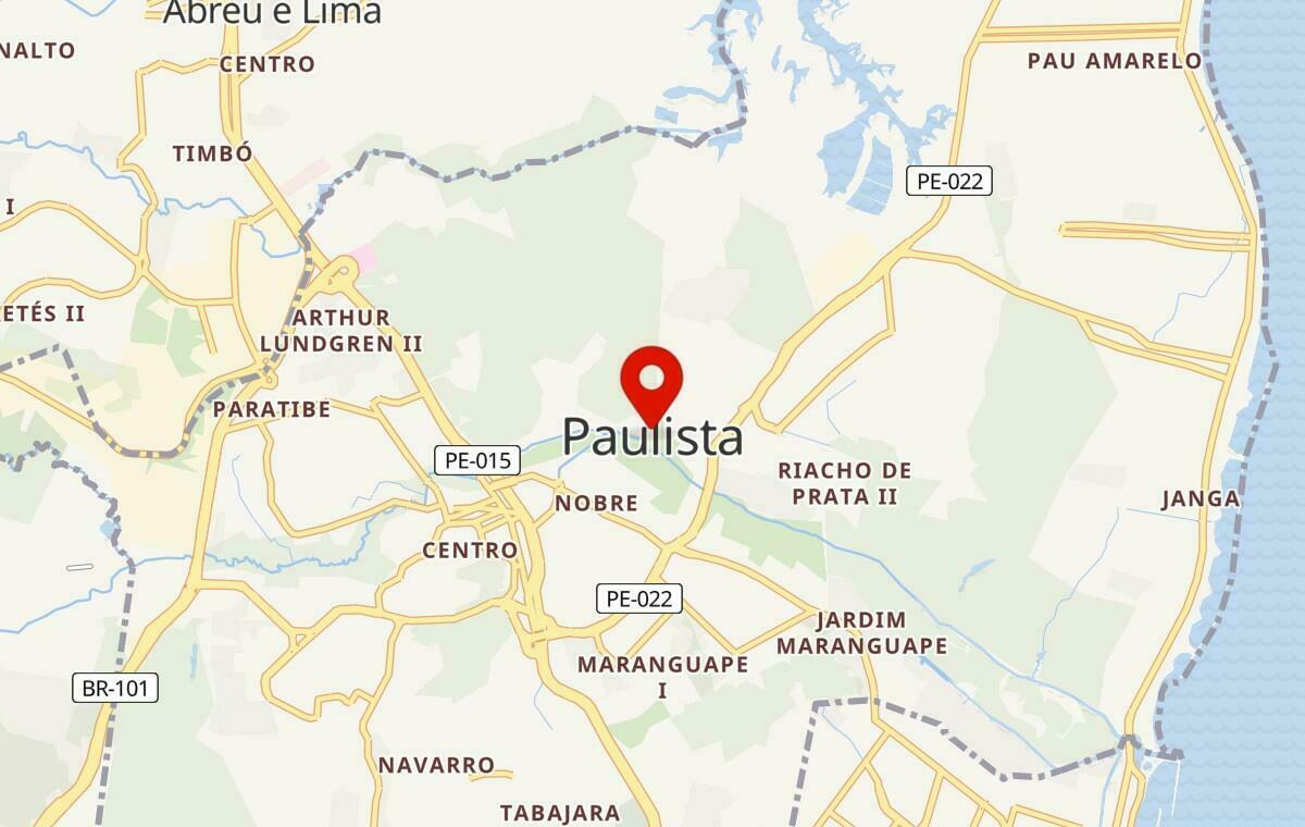 Mapa de Paulista em Pernambuco