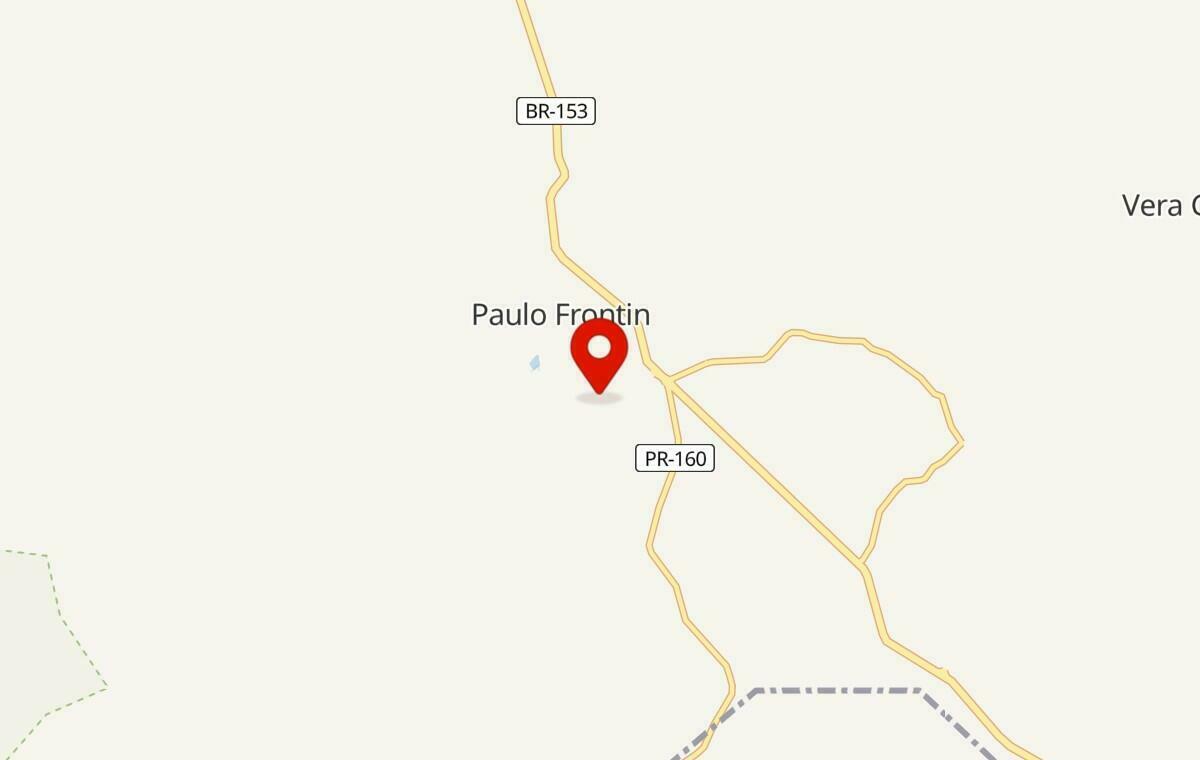 Mapa de Paulo Frontin no Paraná