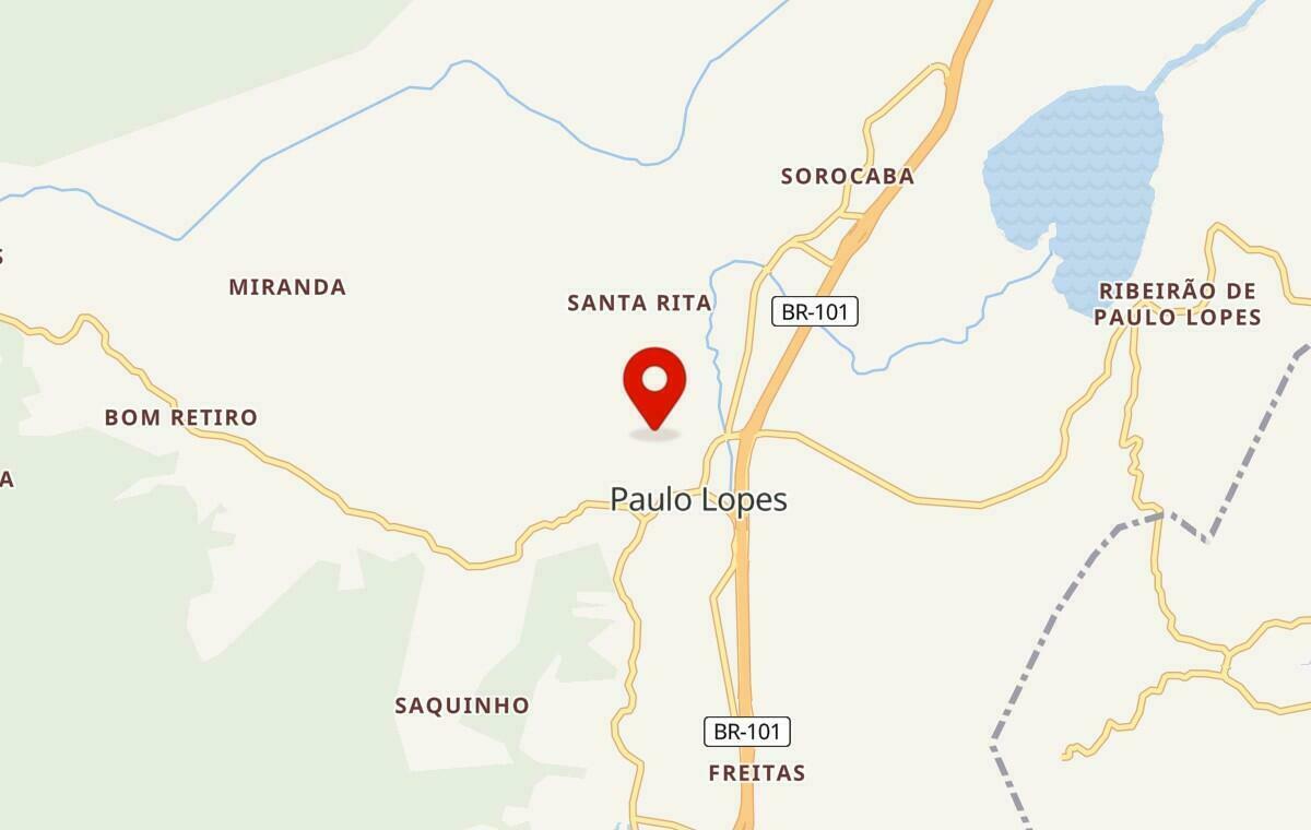 Mapa de Paulo Lopes em Santa Catarina