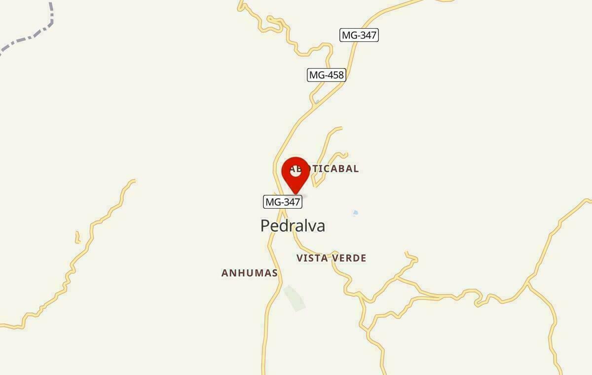 Mapa de Pedralva em Minas Gerais