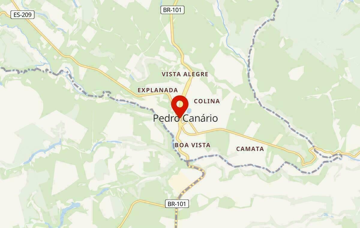 Mapa de Pedro Canário no Espírito Santo