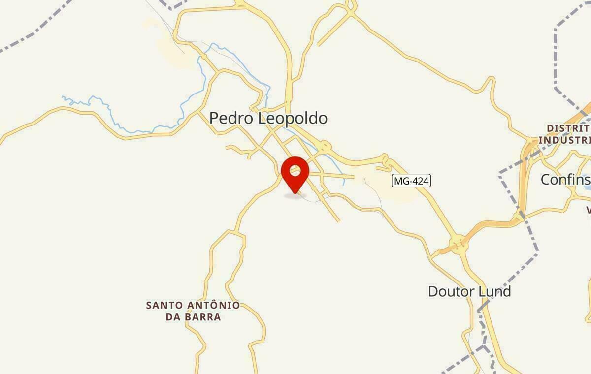 Mapa de Pedro Leopoldo em Minas Gerais