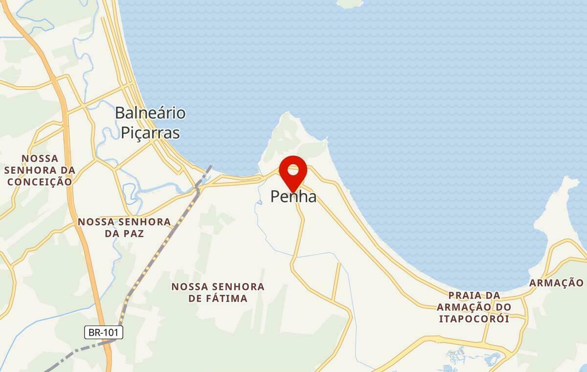 Mapa de Penha em Santa Catarina