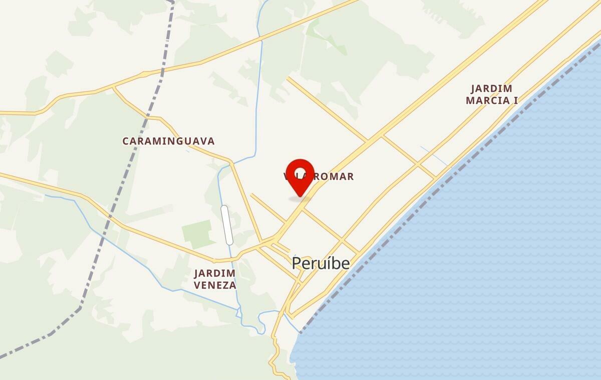 Mapa de Peruíbe em São Paulo