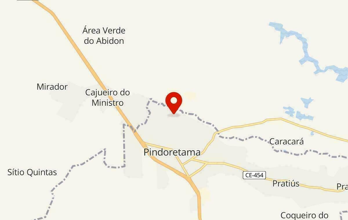 Mapa de Pindoretama no Ceará