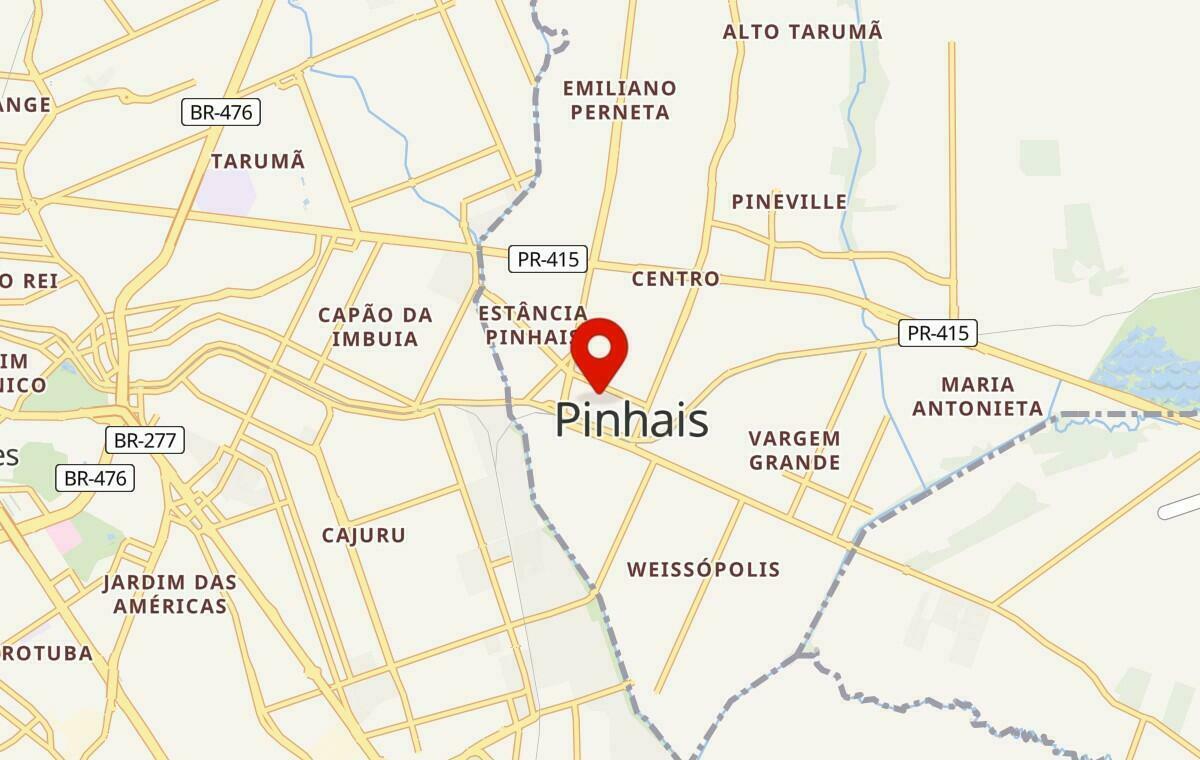 Mapa de Pinhais no Paraná