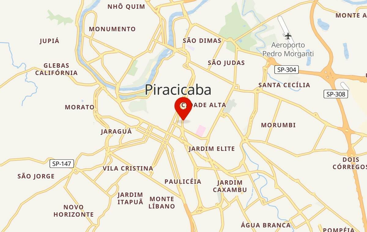 Mapa de Piracicaba em São Paulo