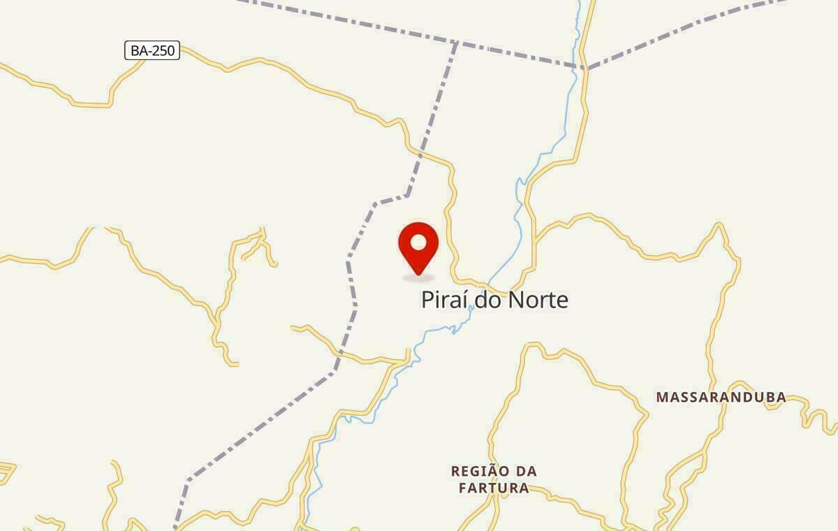 Mapa de Piraí do Norte na Bahia