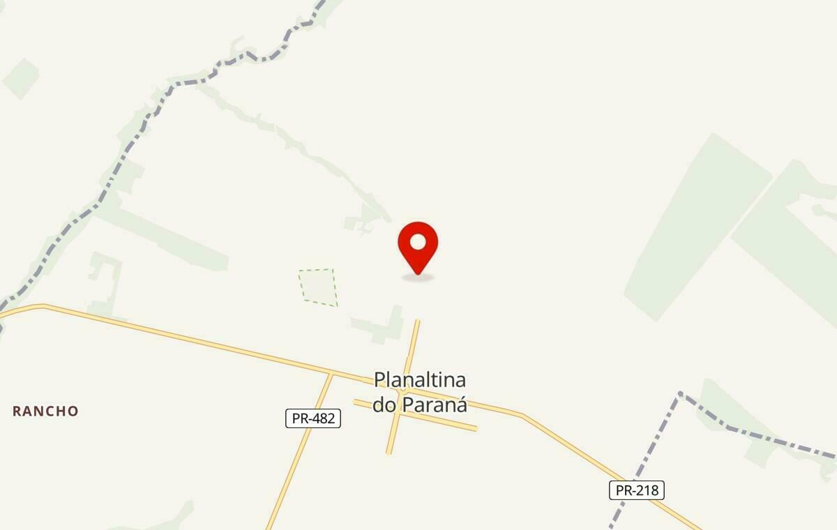 Mapa de Planaltina do Paraná no Paraná