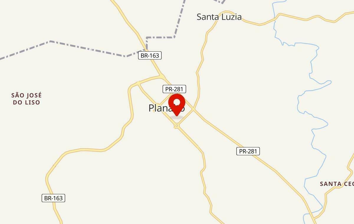 Mapa de Planalto no Paraná