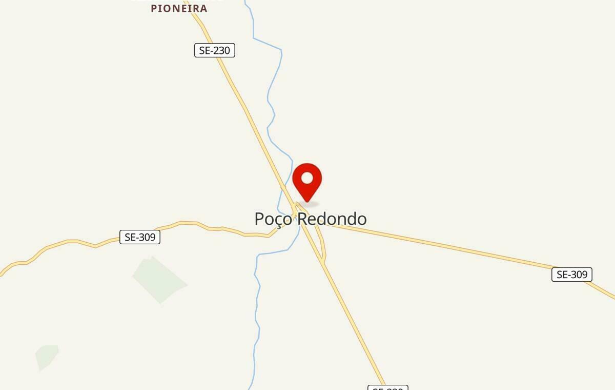 Mapa de Poço Redondo em Sergipe