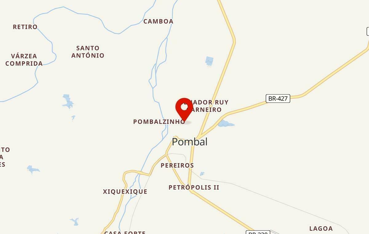 Mapa de Pombal na Paraíba
