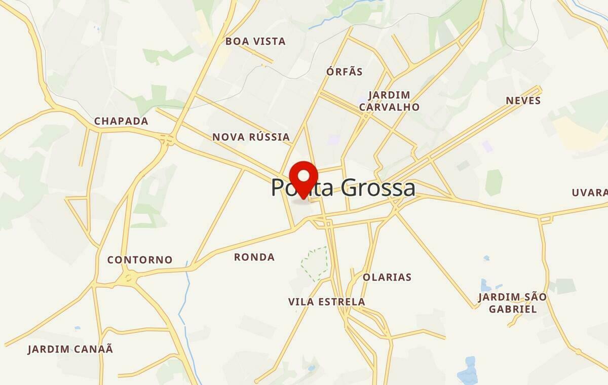 Mapa de Ponta Grossa no Paraná