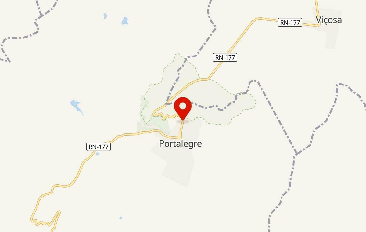 Mapa de Portalegre no Rio Grande do Norte