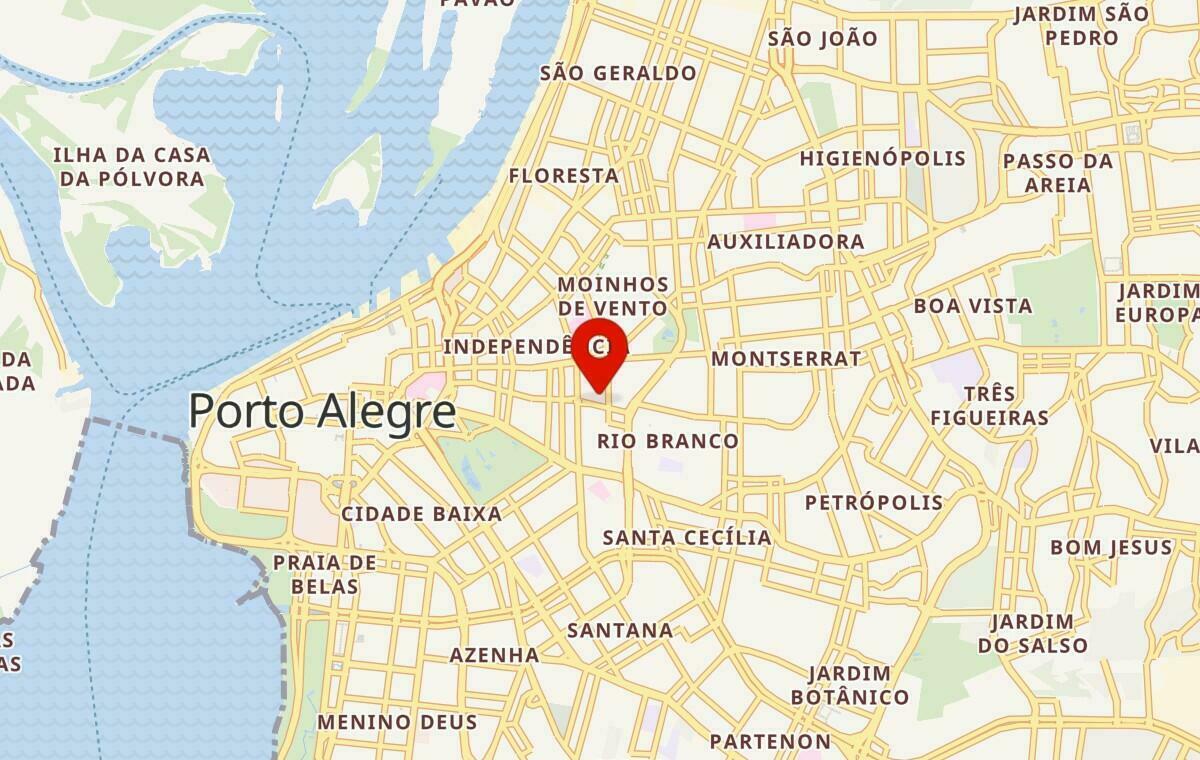 Mapa de Porto Alegre no Rio Grande do Sul