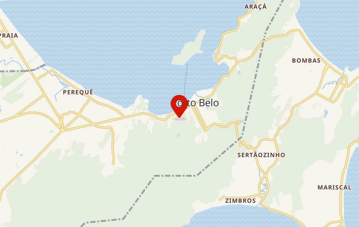 Mapa de Porto Belo em Santa Catarina