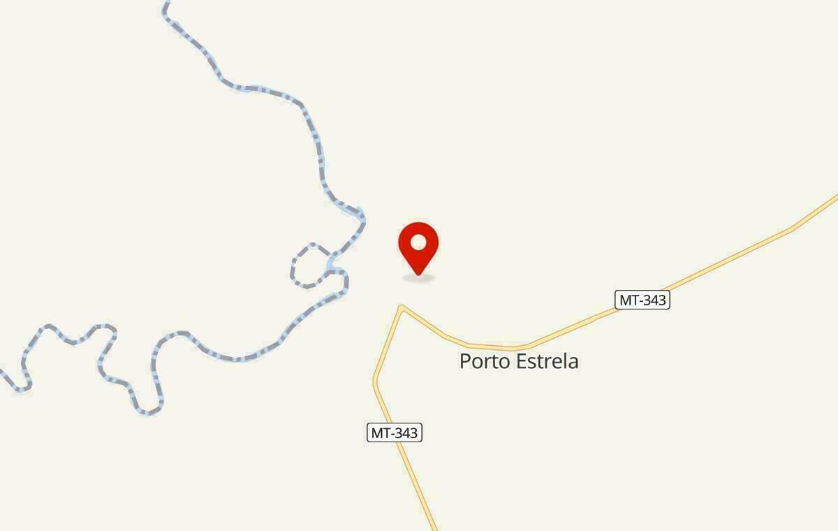 Mapa de Porto Estrela no Mato Grosso