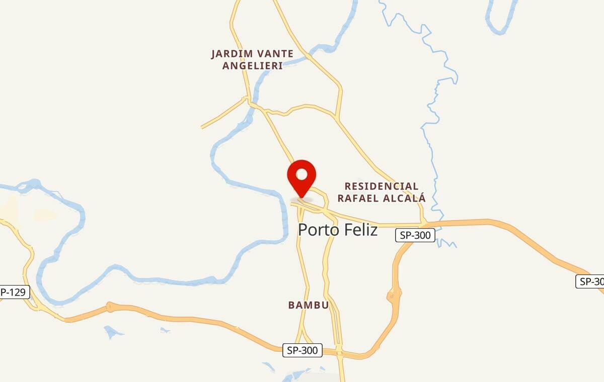 Mapa de Porto Feliz em São Paulo