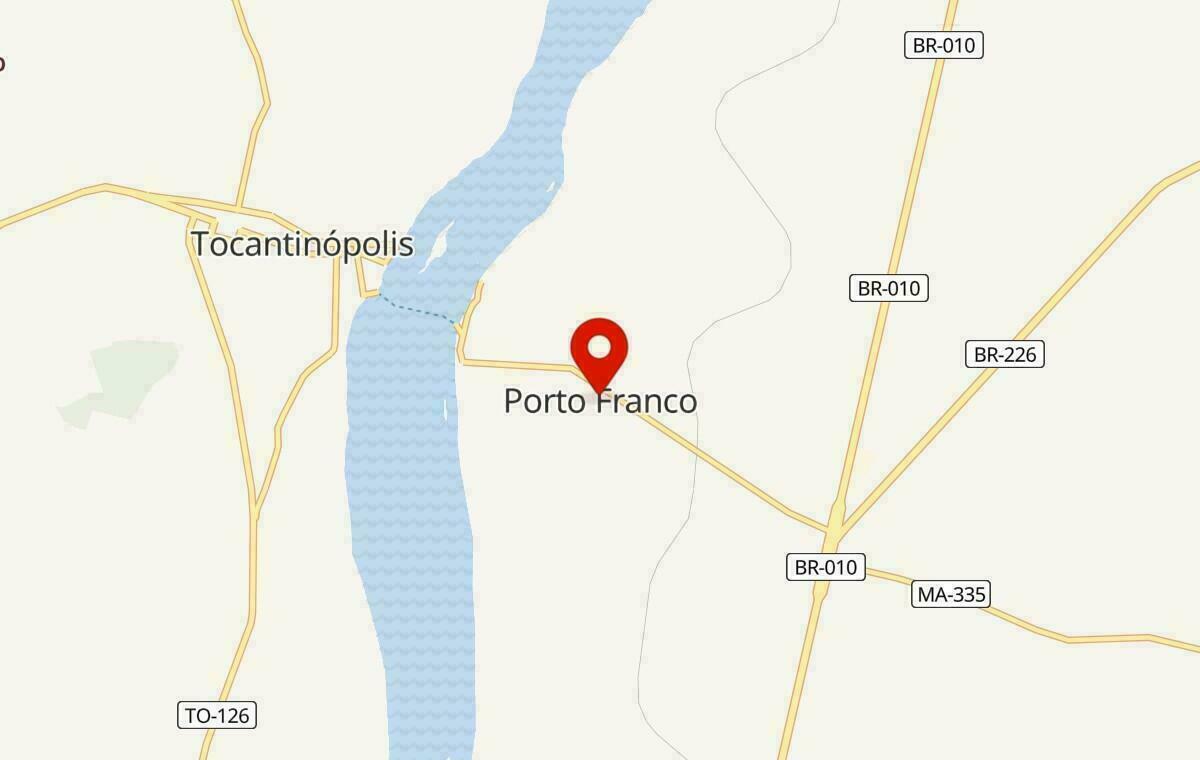 Mapa de Porto Franco no Maranhão