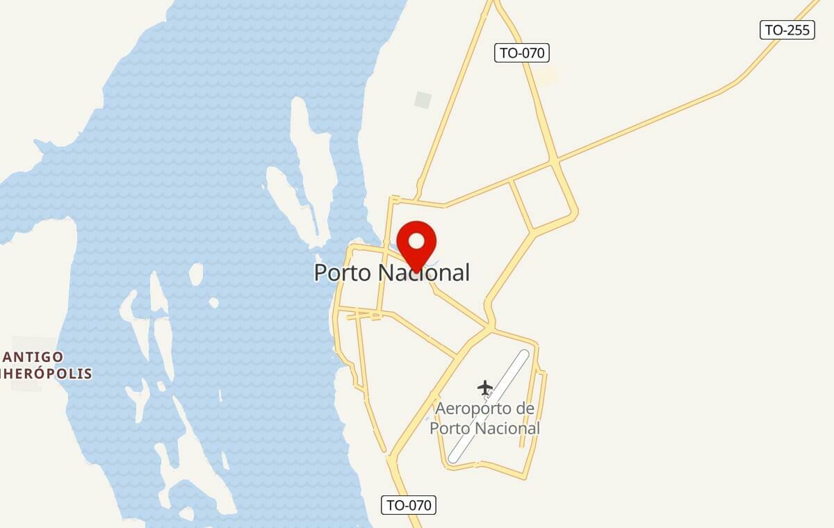Mapa de Porto Nacional no Tocantins