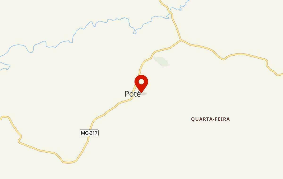 Mapa de Poté em Minas Gerais
