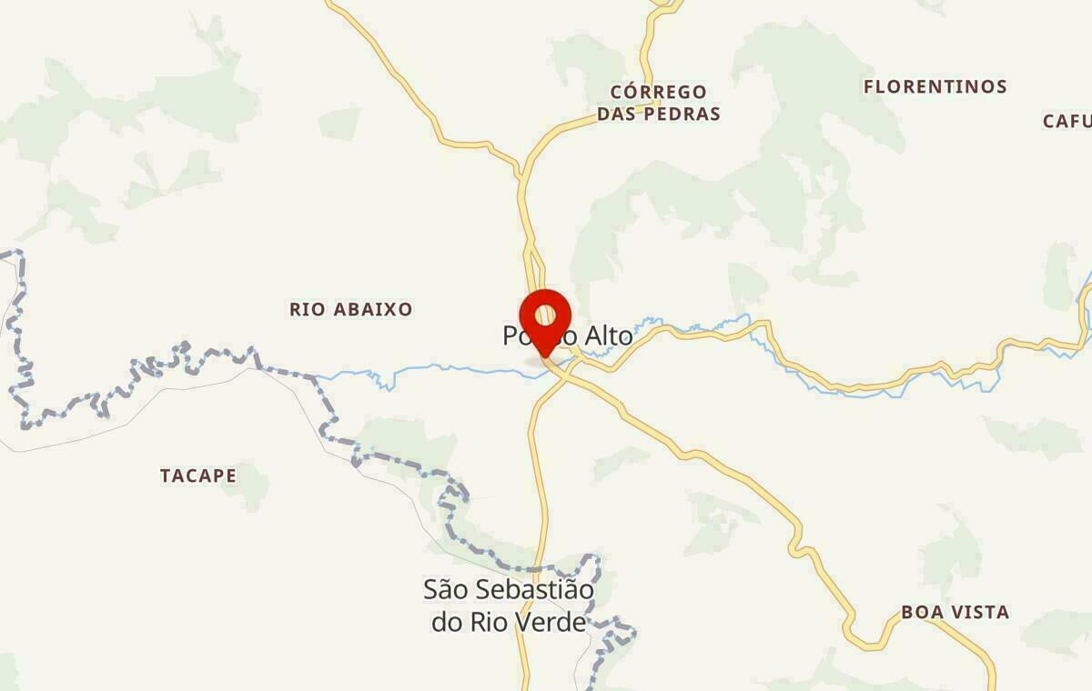 Mapa de Pouso Alto em Minas Gerais