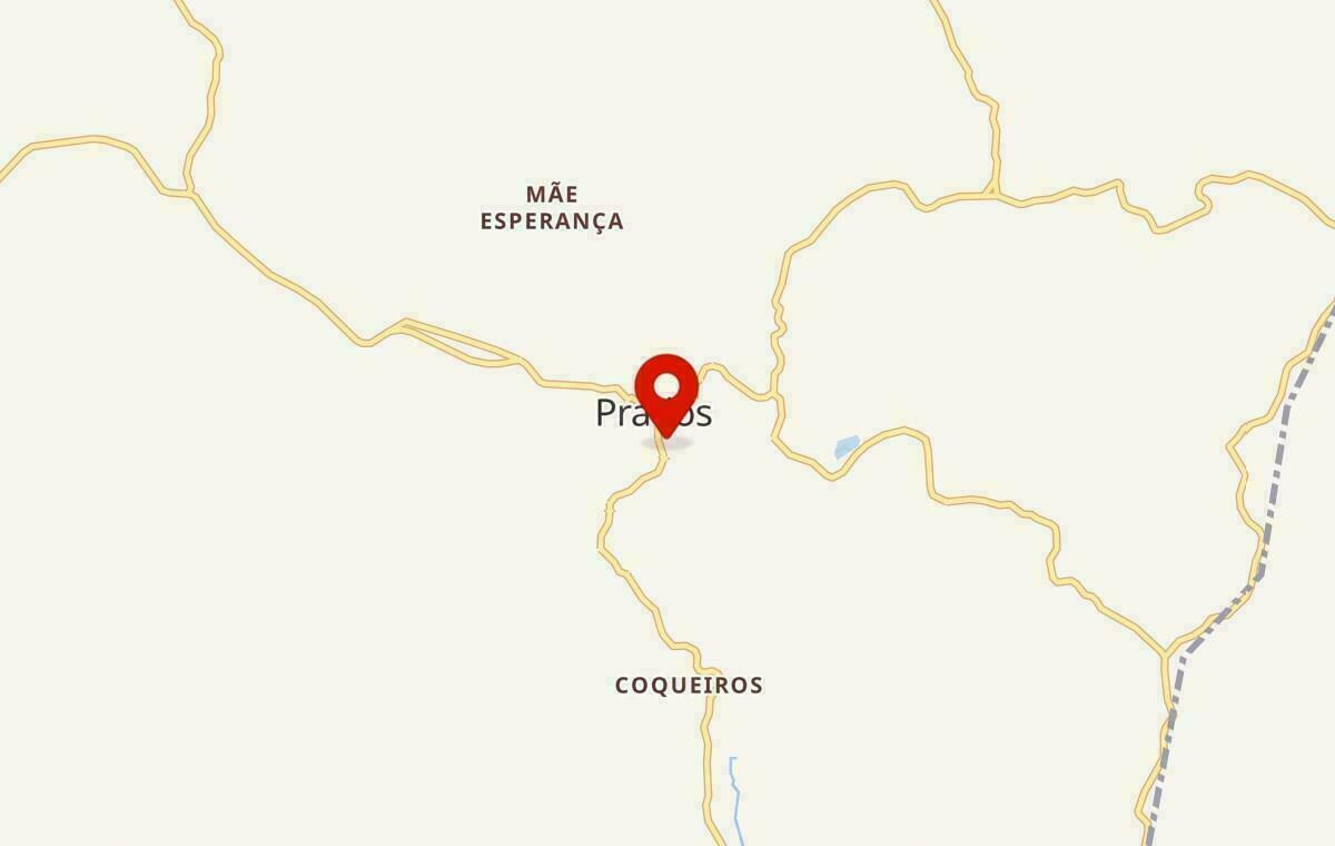 Mapa de Prados em Minas Gerais
