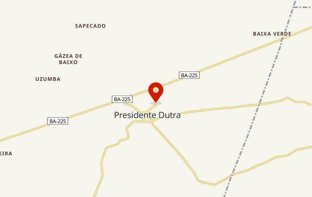 Mapa de Presidente Dutra na Bahia