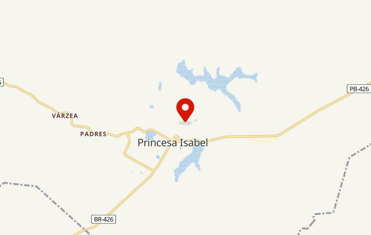 Mapa de Princesa Isabel na Paraíba