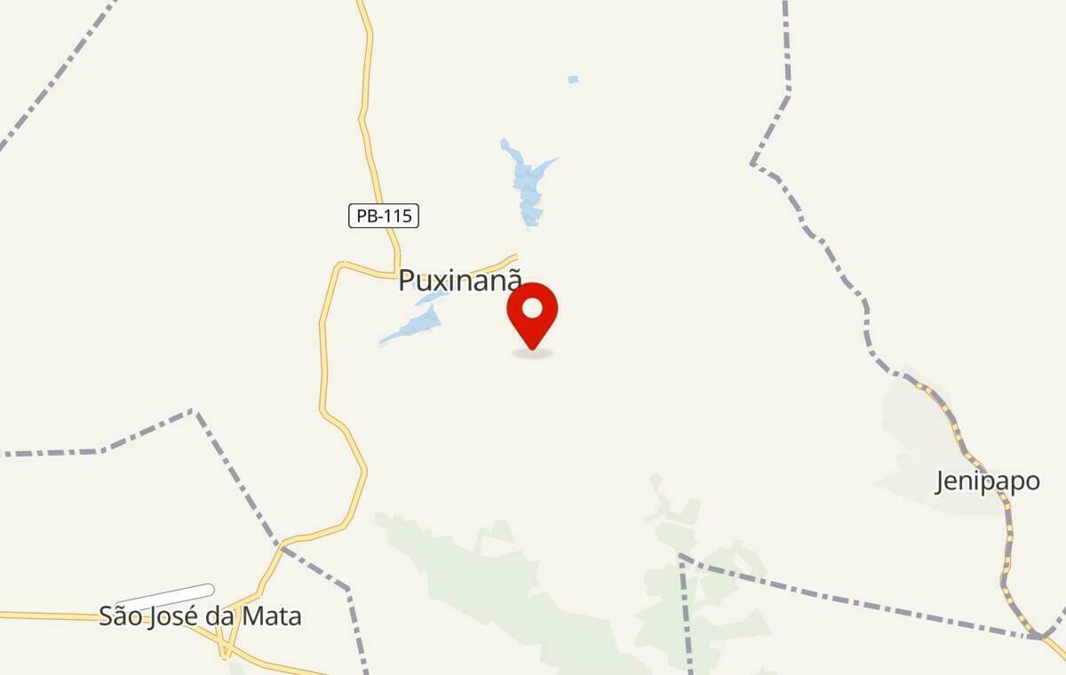 Mapa de Puxinanã na Paraíba