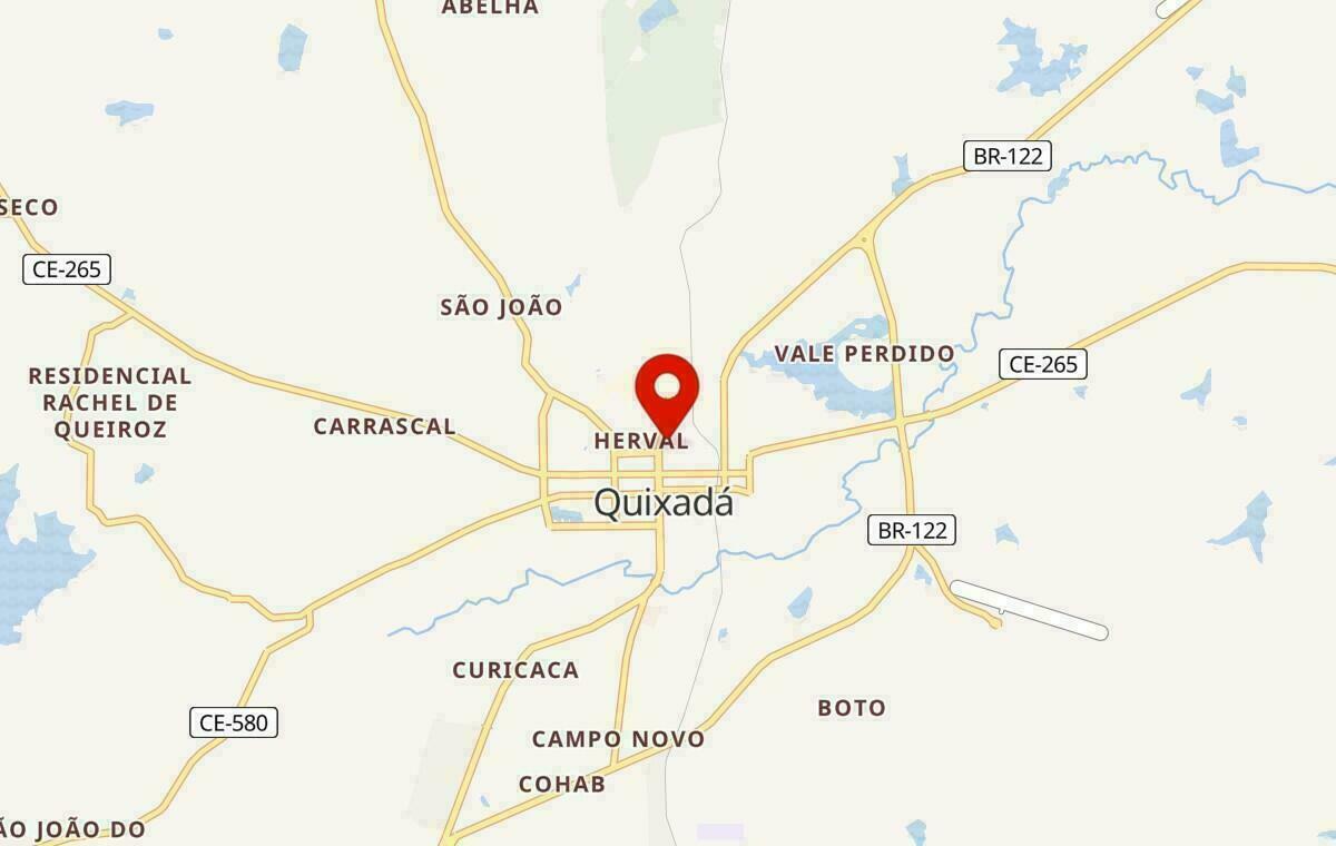 Mapa de Quixadá no Ceará