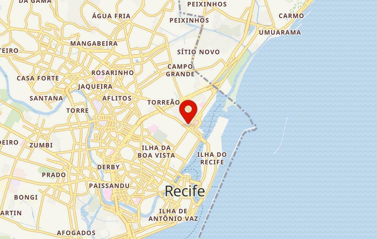 Mapa de Recife em Pernambuco