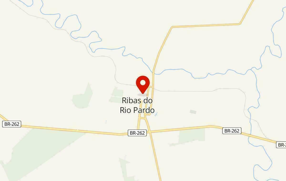 Mapa de Ribas do Rio Pardo no Mato Grosso do Sul