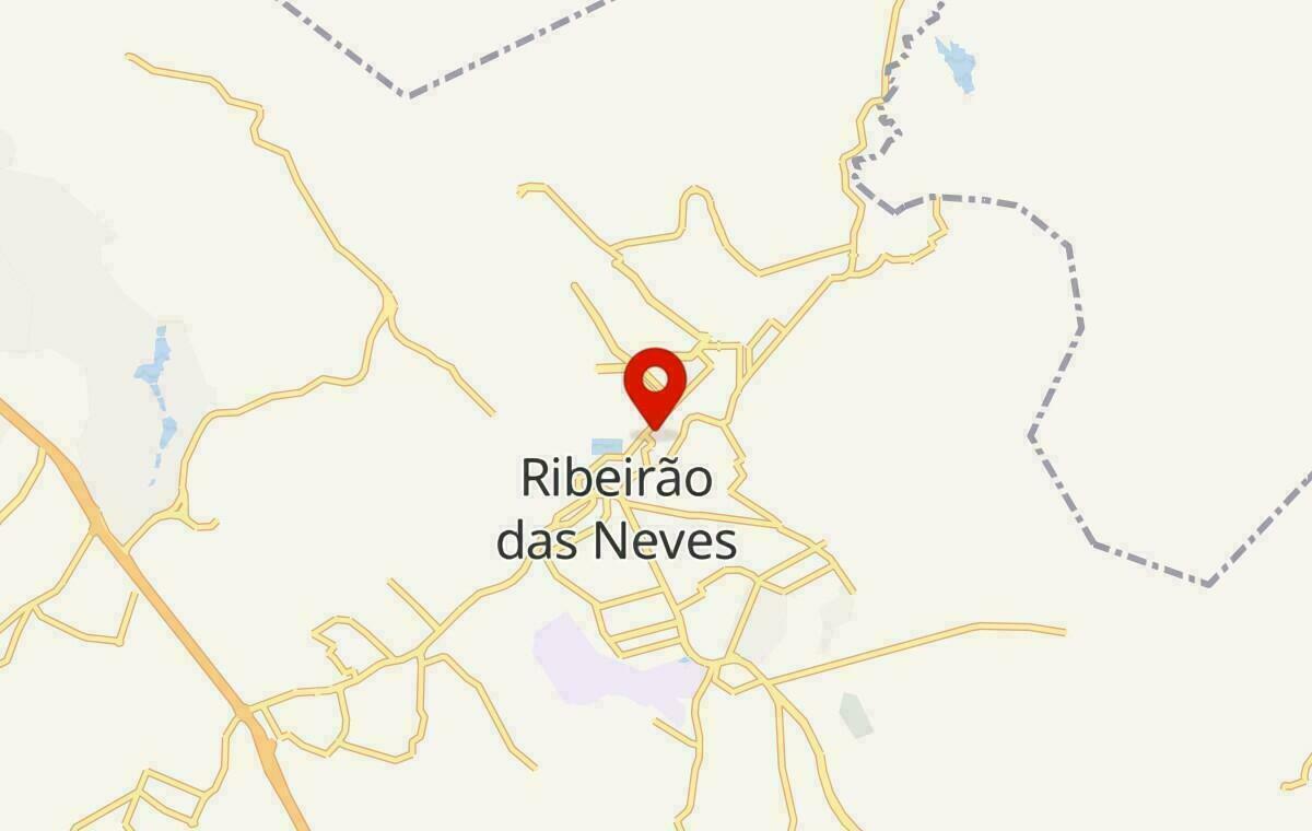 Mapa de Ribeirão das Neves em Minas Gerais