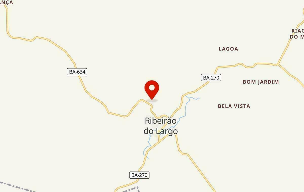 Mapa de Ribeirão do Largo na Bahia