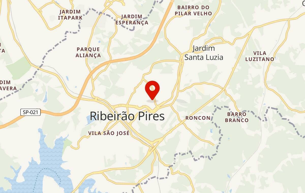 Mapa de Ribeirão Pires em São Paulo