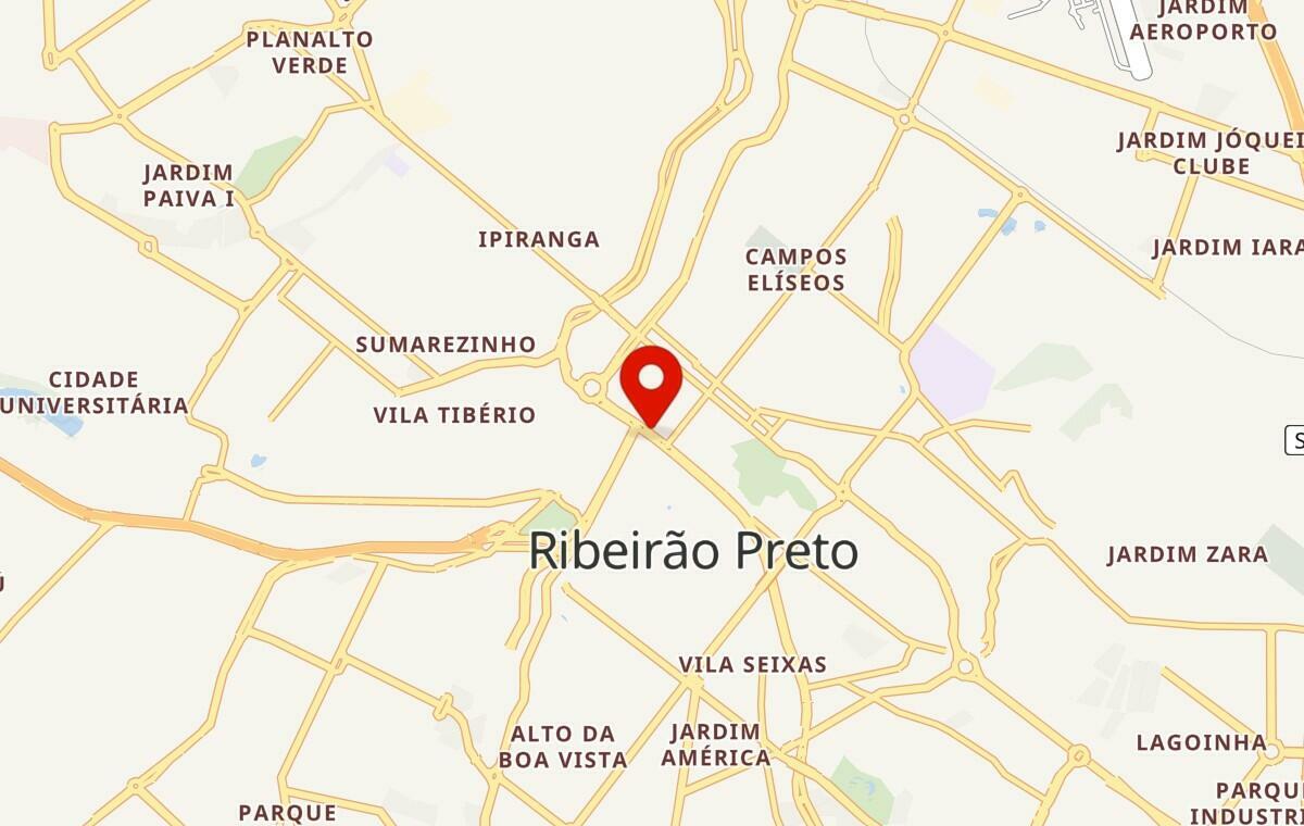 Mapa de Ribeirão Preto em São Paulo