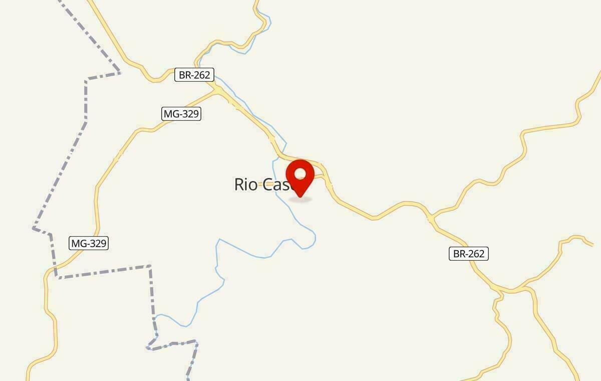 Mapa de Rio Casca em Minas Gerais